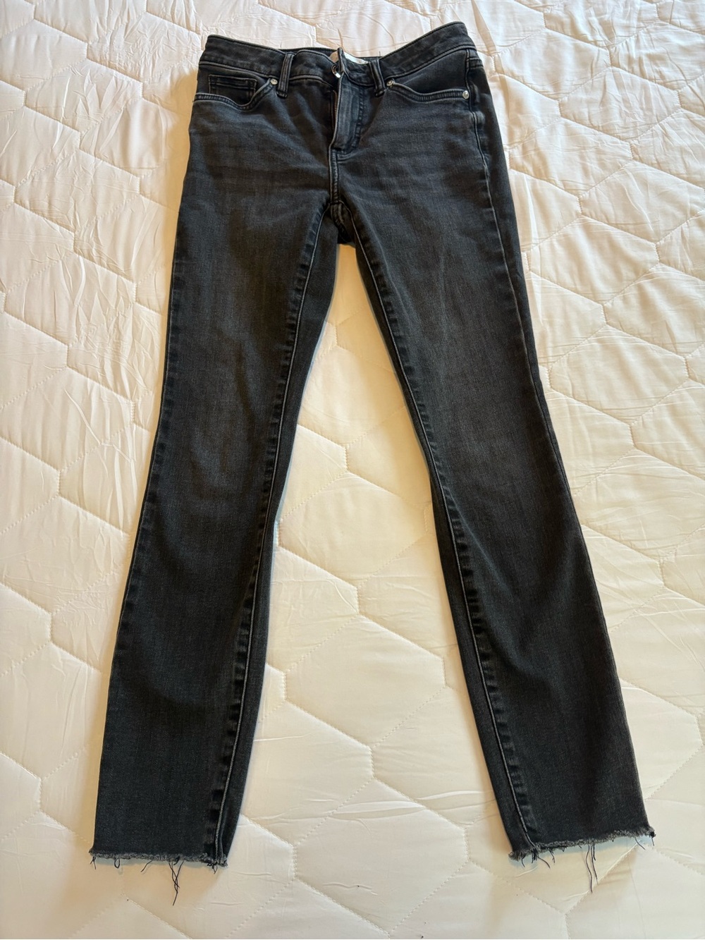 LC Lauren Conrad Dark Gray Skinny Jeans with Raw Hem